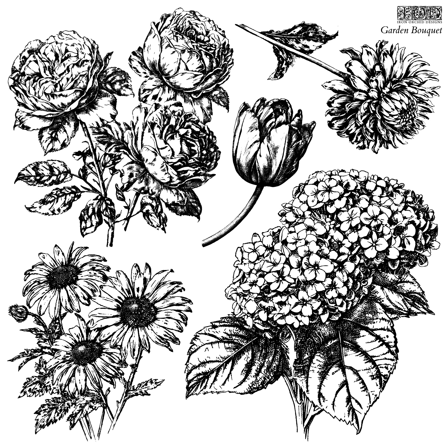 Copy of IOD-STA-GAR Garden Bouquet stamp artwork